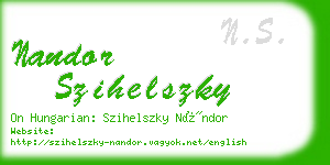 nandor szihelszky business card
